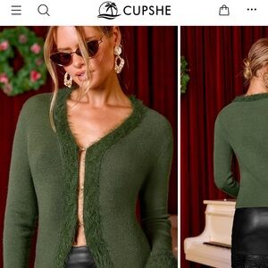 Cupshe Olive Green Women's Cardigan